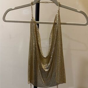 Vintage Gold Chainmail Halter Top